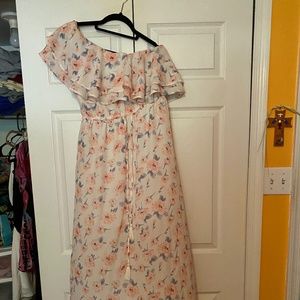 Francesca's Off the Shoulder Maxi Dress